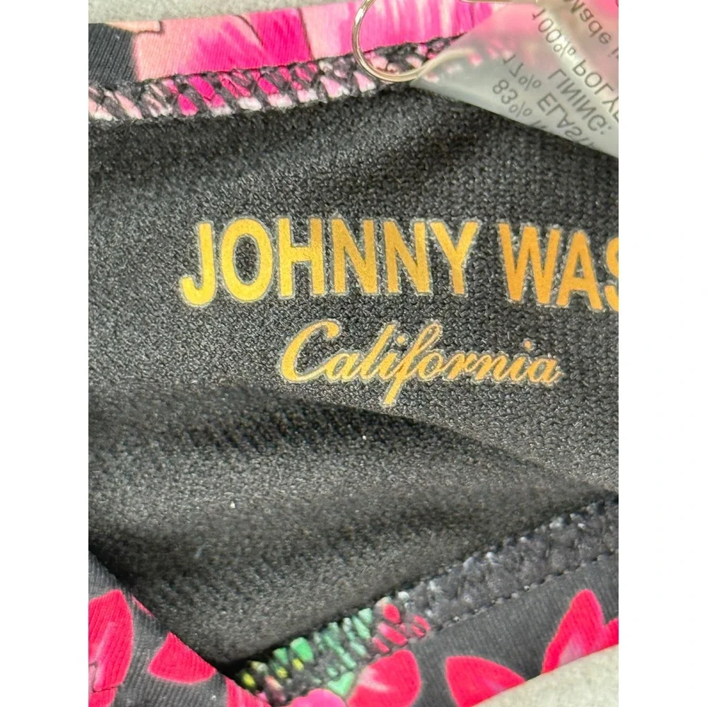 Johnny Was Blum Drawcord Bikini Top‎ Floral Black CSW6524-N New